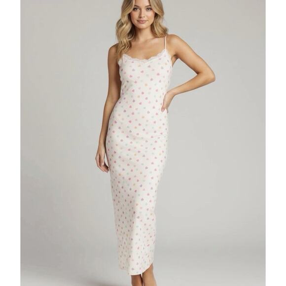 NWT Skims Fits Everybody Lace Long Slip Dress Marble Candy Heart Woman's Sz  XL - www.disolcolor.com
